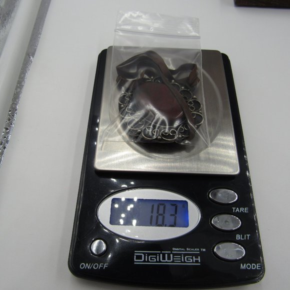 17" Leather Cord Stone Pendant Necklace Vintage - Picture 5 of 5